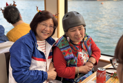 Volunteer and service user joined the boat trip together