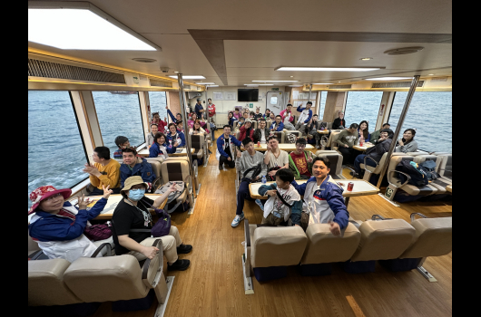 Group photo on the boat